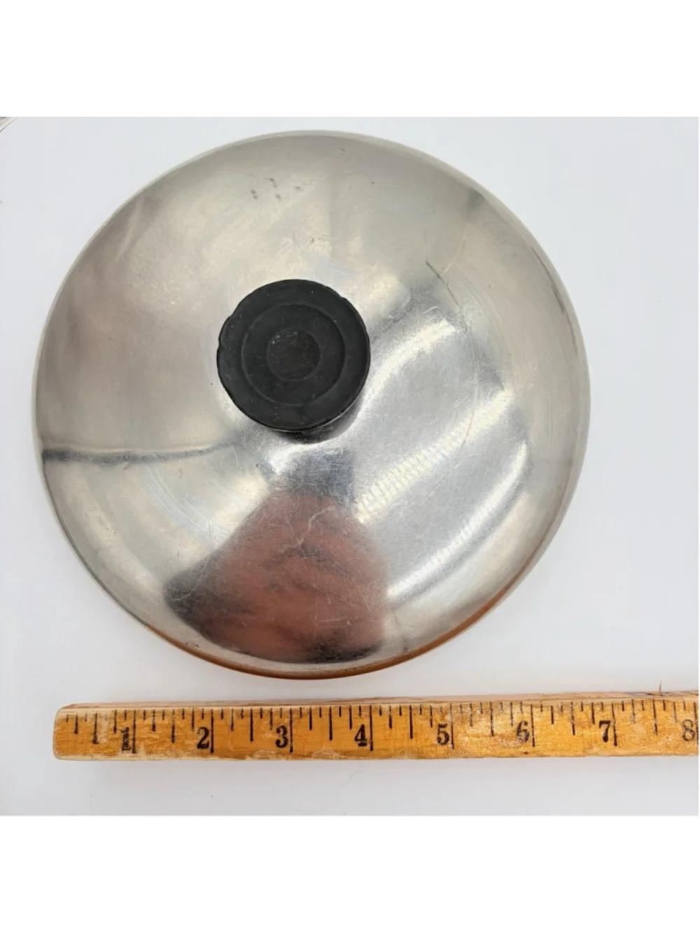 VINTAGE REVERE WARE Replacement Pot Lids Lot of 2 6” 7” Aluminum Black Knobs